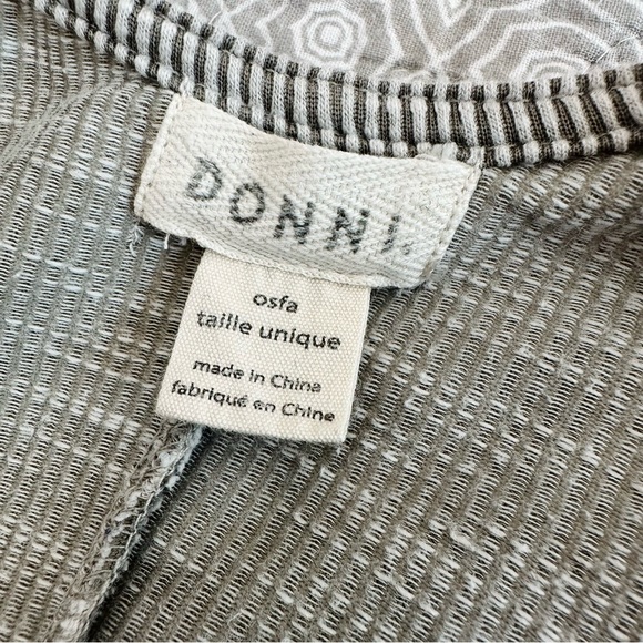 DONNI Anthropologie Gray White Lightweight Ribbed Striped Open Cardigan O/S - Picture 3 of 9
